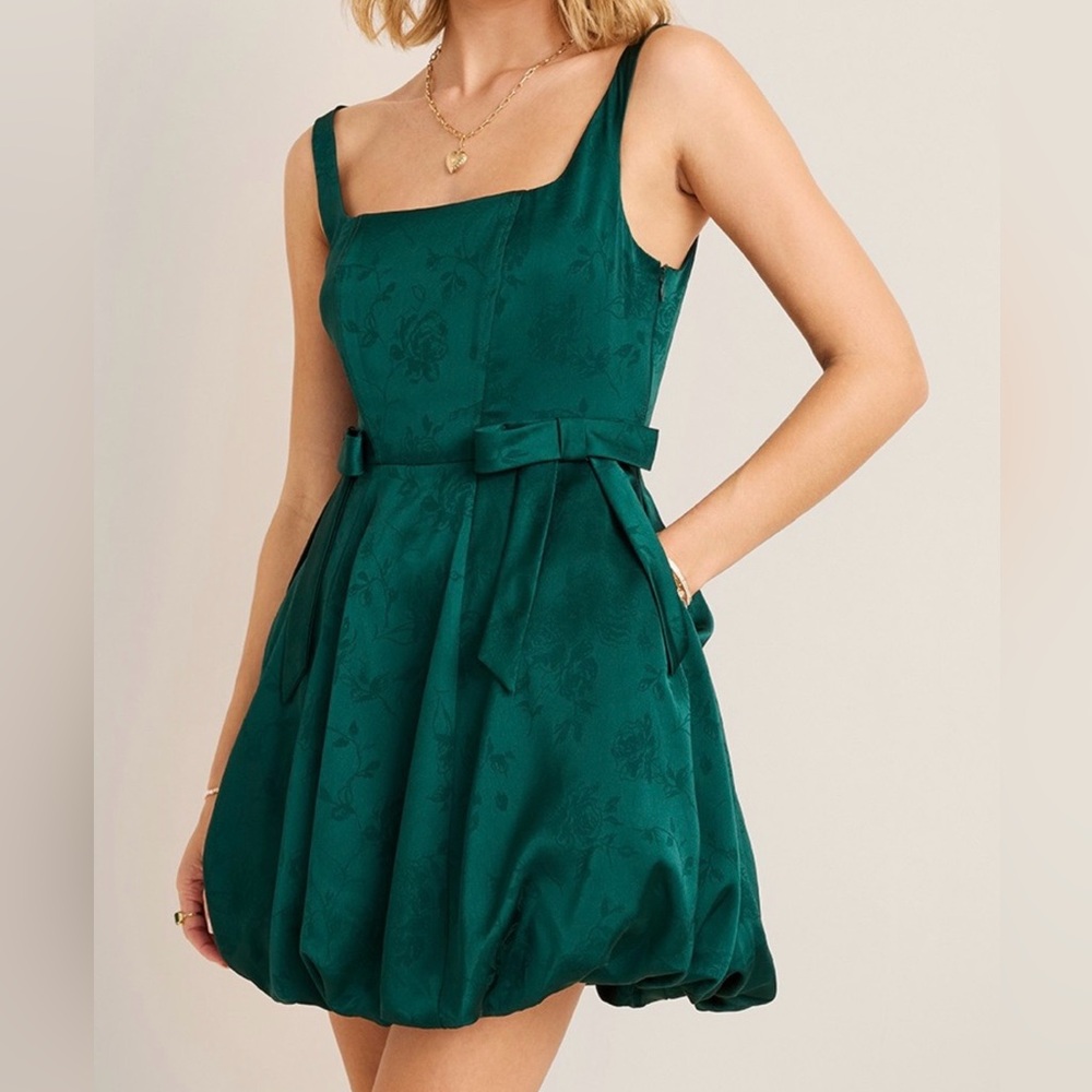 NEW Emerald Green Bubble Hem Mini Dress